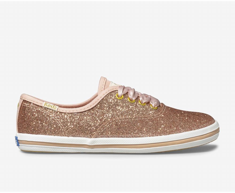 Girl Keds x kate spade new york Champion Glitter Wedding Shoes Rose Gold 8725140SU - South Africa